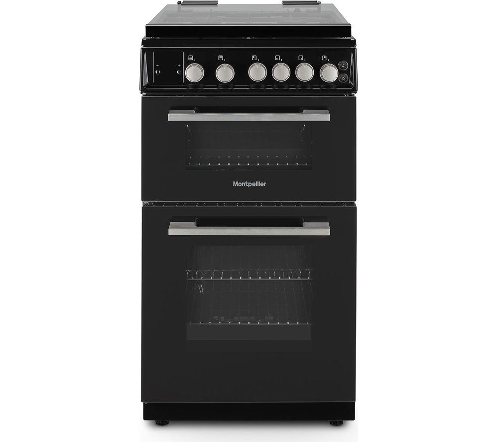 MONTPELLIER MDOG50LK 50 cm Gas Cooker – Black & Silver, Silver/Grey,Black