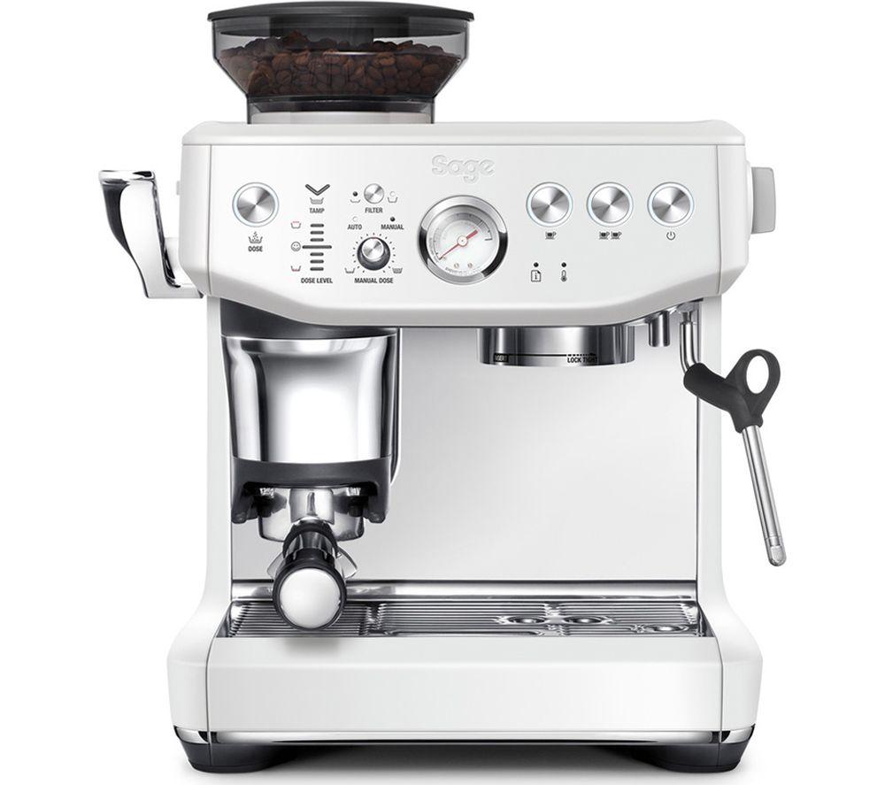 SAGE Barista Express Impress Bean to Cup Coffee Machine - Sea Salt, White,Silver/Grey