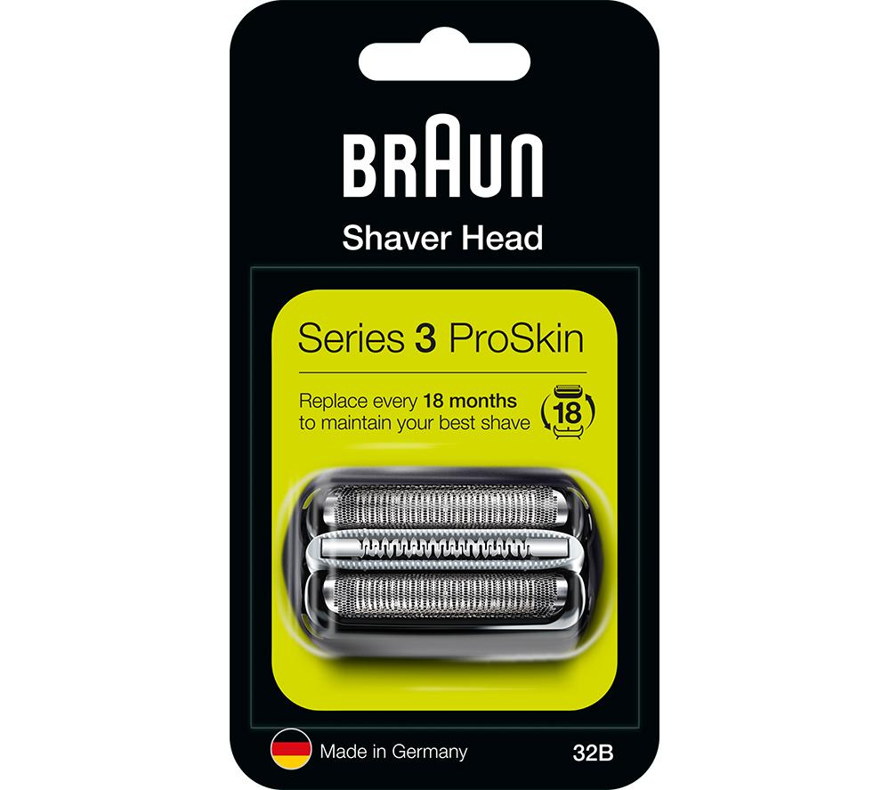 BRAUN Series 3 32B Electric Shaver Head Replacement - Black, Black
