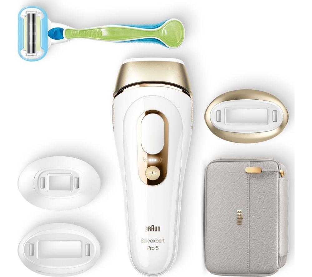 BRAUN Silk-expert Pro 5 PL5257 IPL Hair Removal System - White & Gold, Gold,White