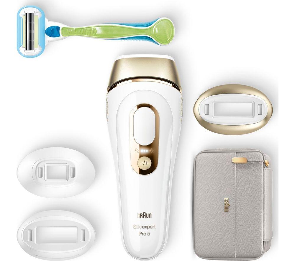 Customer reviews: Braun IPL Silk-Expert Pro 5, At Home Hair  Removal With Pouch, Precision Head And Venus Razor, Alternative For Laser  Hair Removal, Gift For Women, White/Gold, PL5117