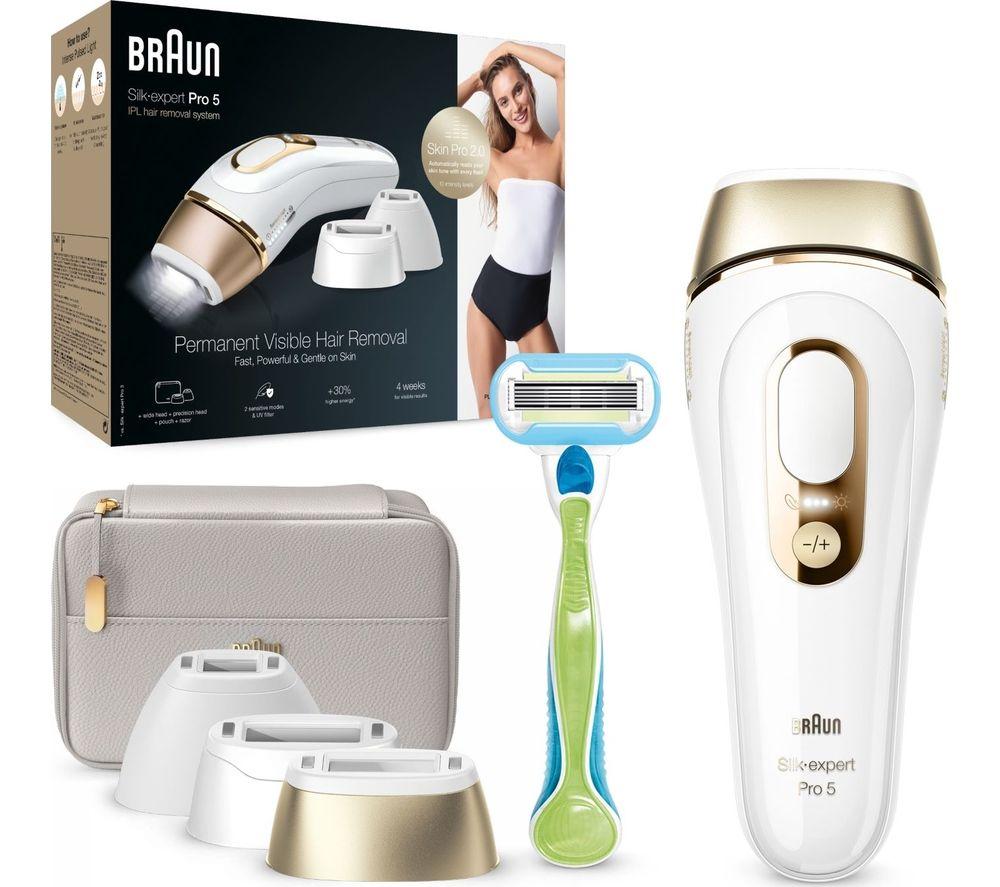 Buy BRAUN Silk-expert Pro 5 PL5257 IPL Hair Removal System - White & Gold