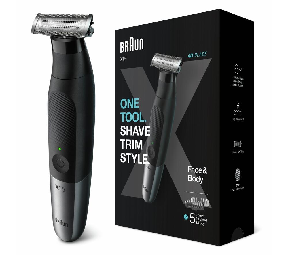 BRAUN Series X XT5100 Wet & Dry All-in-One Trimmer - Black, Silver/Grey,Black