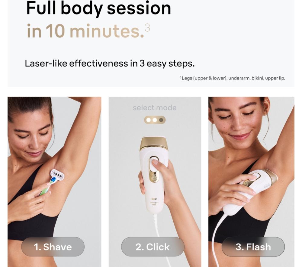 BRAUN Silk-expert Pro 5 PL5347 IPL Hair Removal System - White & Gold image number 4 of 7