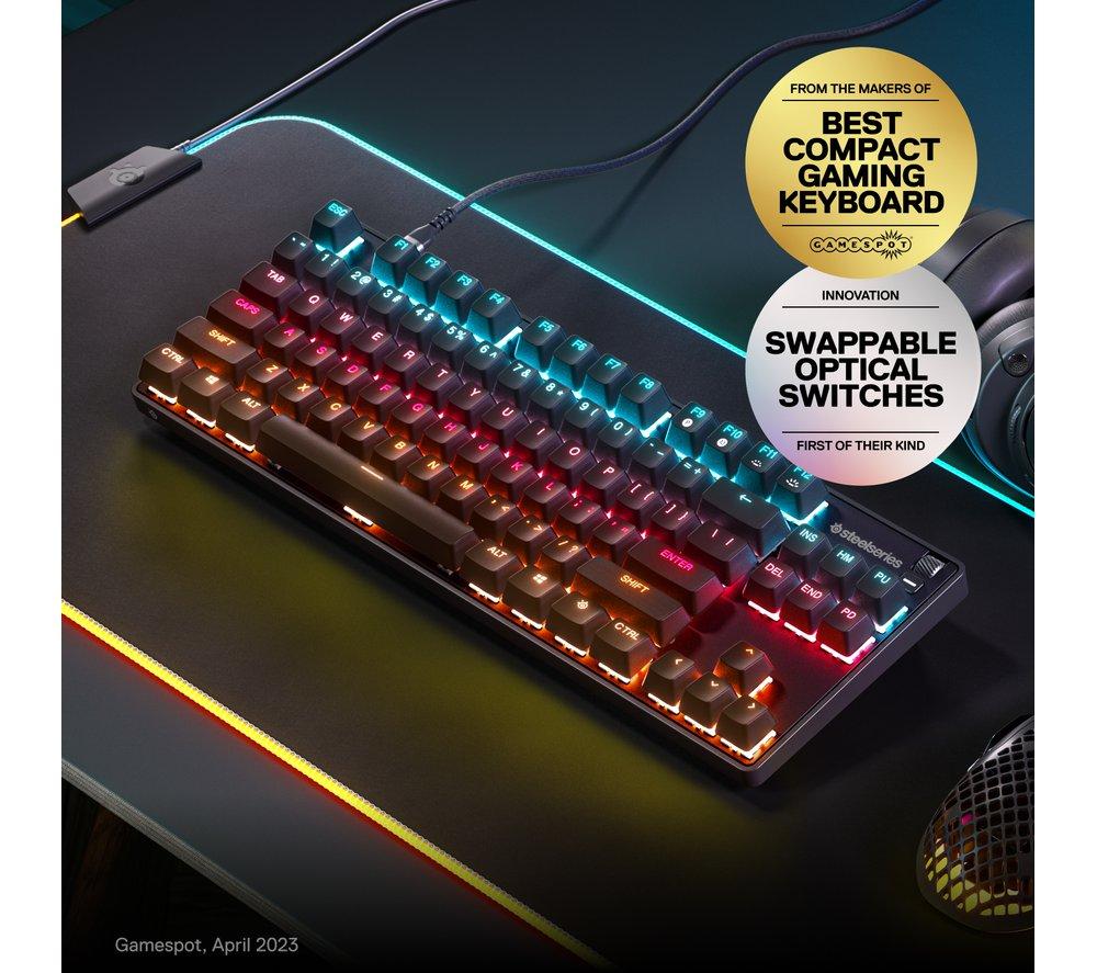 SteelSeries - Apex 9 Mini 60% Wired OptiPoint Adjustable Actuation Switch  Gaming Keyboard with RGB Lighting - Black