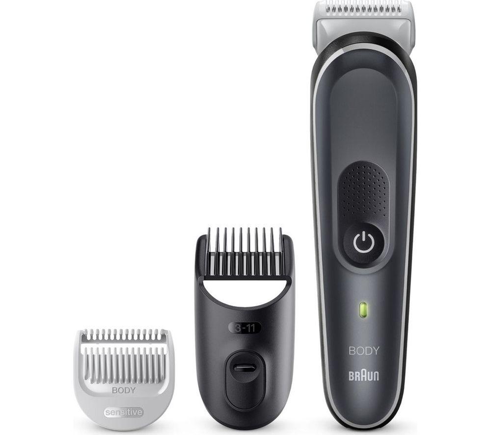 BRAUN Body Groomer 5 BG5350 Wet & Dry Shaver - Grey & White, Silver/Grey