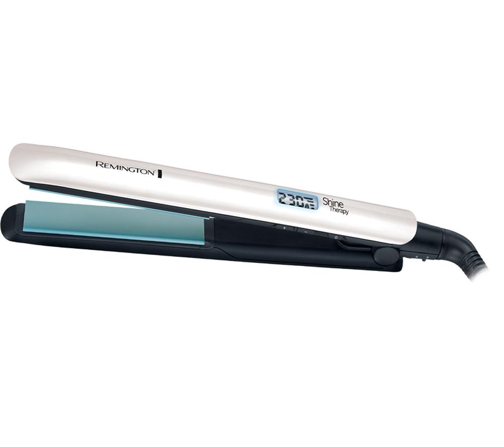 REMINGTON Shine Therapy S8500 Hair Straightener - White & Teal, White,Blue