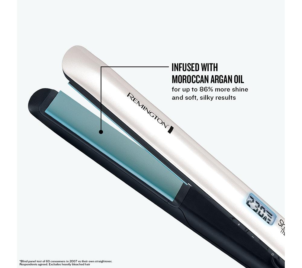 REMINGTON Shine Therapy S8500 Hair Straightener - White & Teal image number 7 of 9