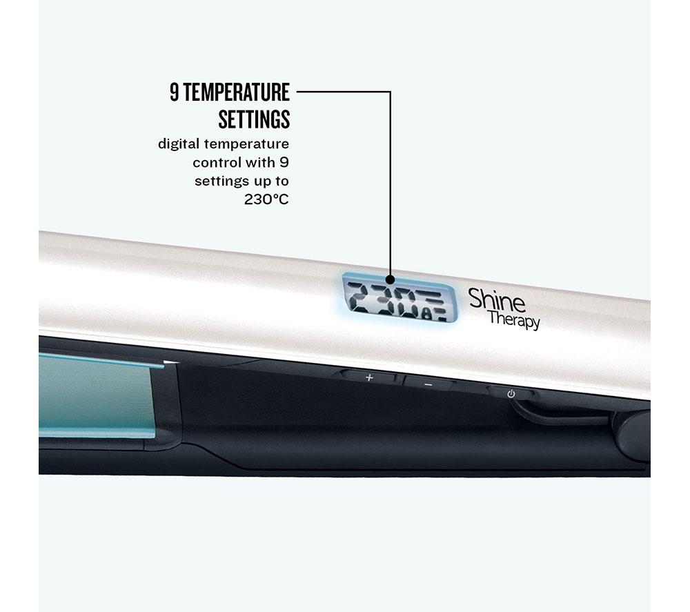 REMINGTON Shine Therapy S8500 Hair Straightener - White & Teal image number 8 of 9