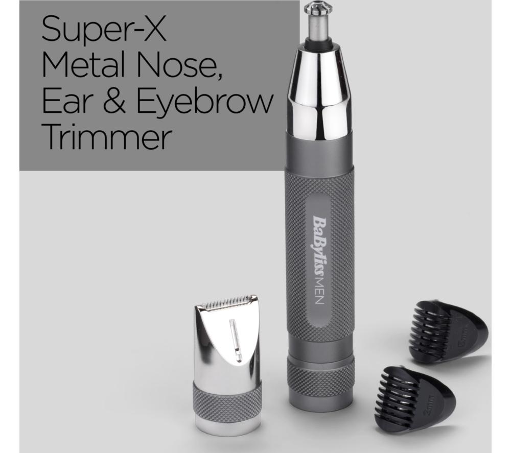 BABYLISS Super-X Metal Series Nose, Ear & Eyebrow Trimmer - Black & Silver image number 6 of 9