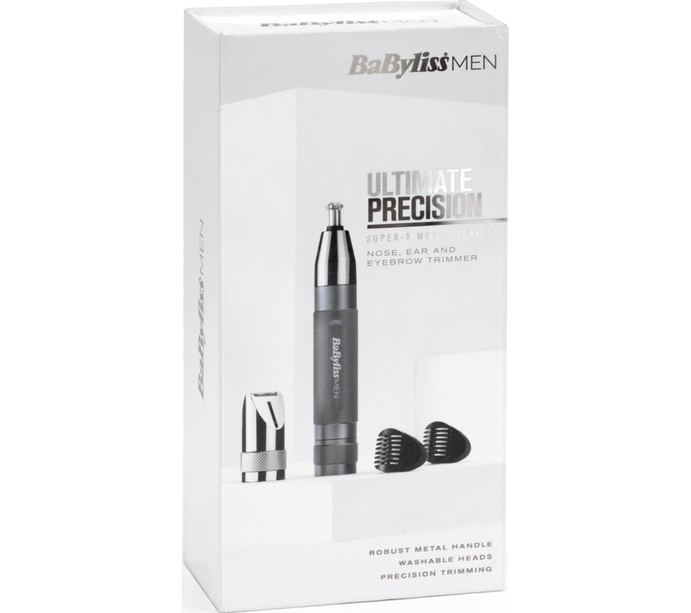 BABYLISS Super-X Metal Series Nose, Ear & Eyebrow Trimmer - Black & Silver image number 9 of 9