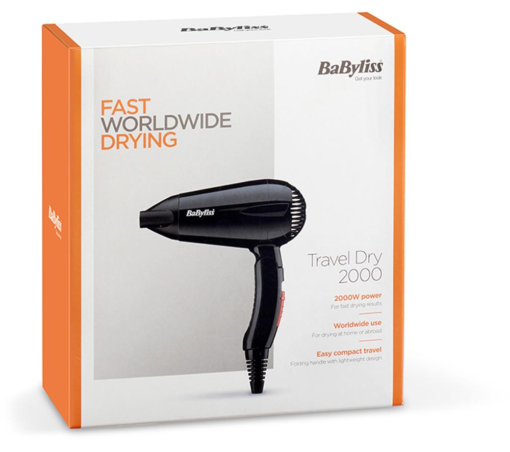 BABYLISS Travel Dry 5344BU 2000 Hair Dryer - Black image number 6 of 6