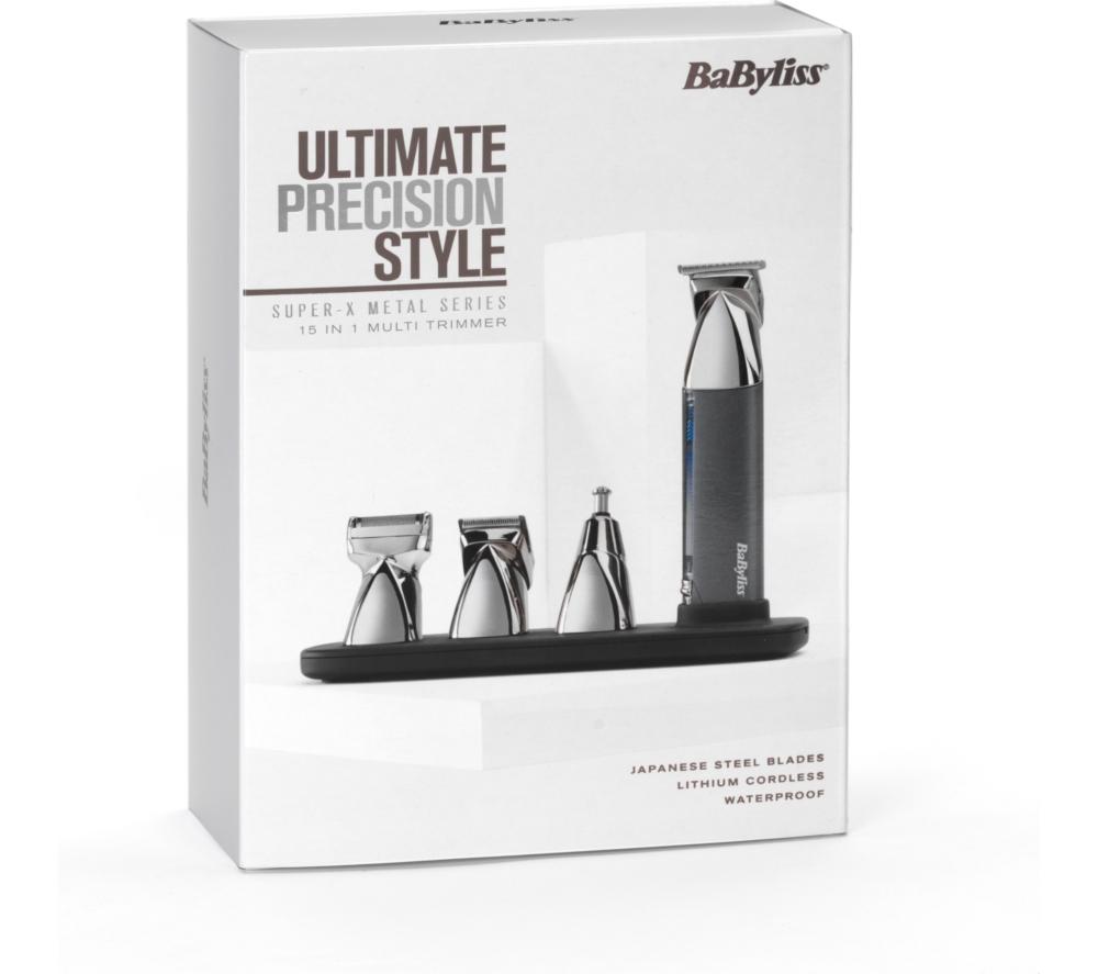 BABYLISS Super-X Metal Series 15-in-1 Wet & Dry Multi-Trimmer Kit - Grey & Chrome image number 9 of 9