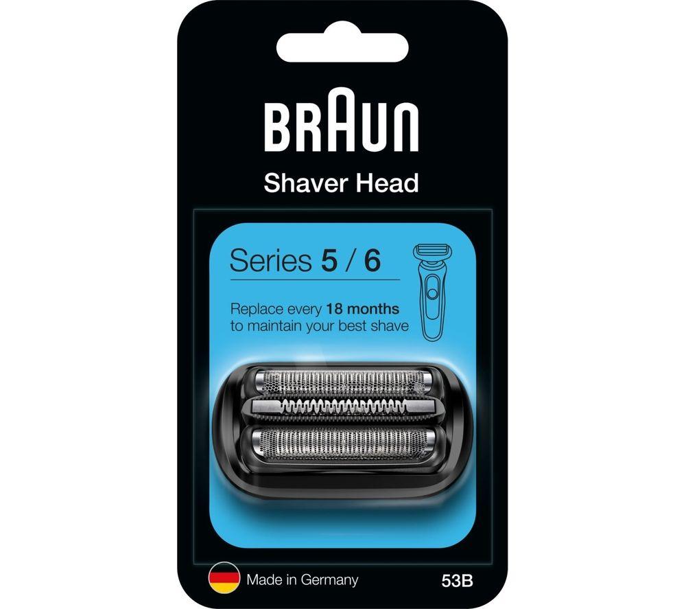 BRAUN Series 5 & 6 New Gen 53B Electric Shaver Head Replacement - Black, Black