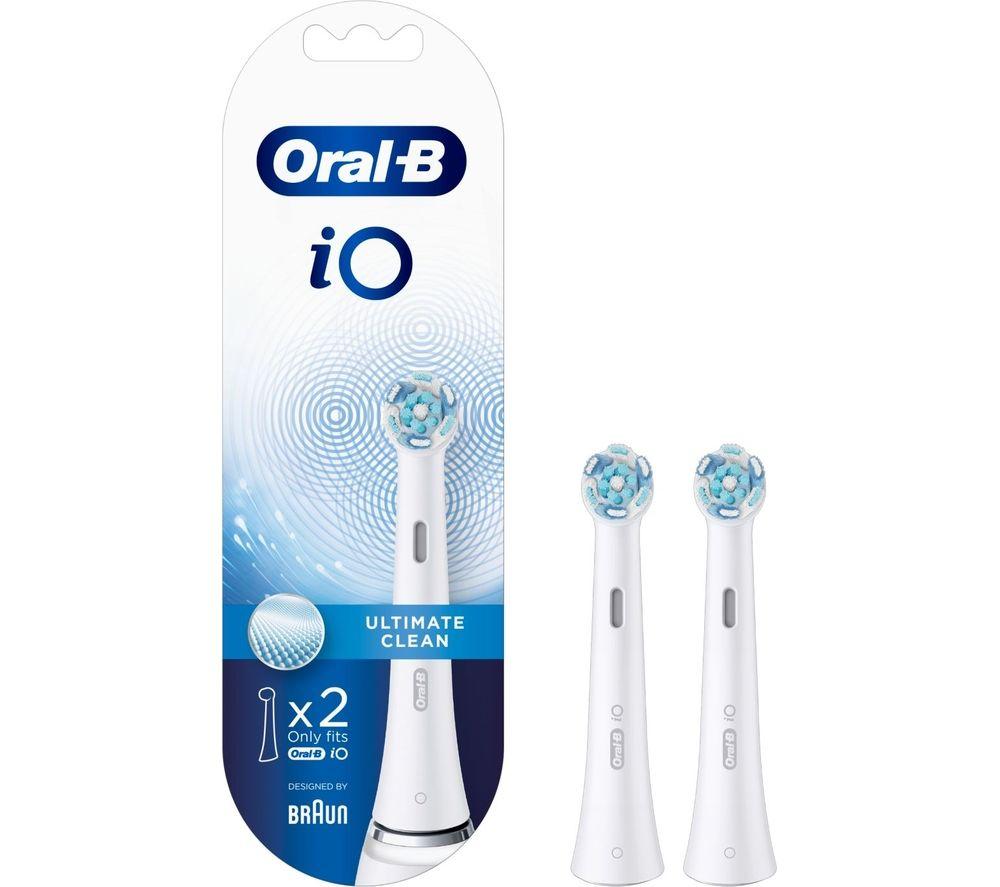 ORAL B iO Ultimate Clean Replacement Toothbrush Head ? Pack of 2, White