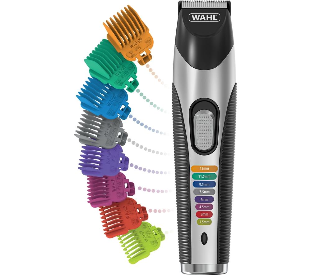 WAHL Colour Trim Stubble & Beard Trimmer Kit - Black & Silver, Silver/Grey,Black