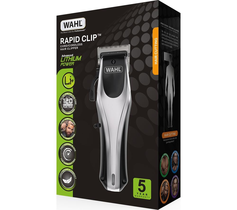 WAHL Rapid Clip 9657-017 Hair Clipper - Black & Silver image number 8 of 8