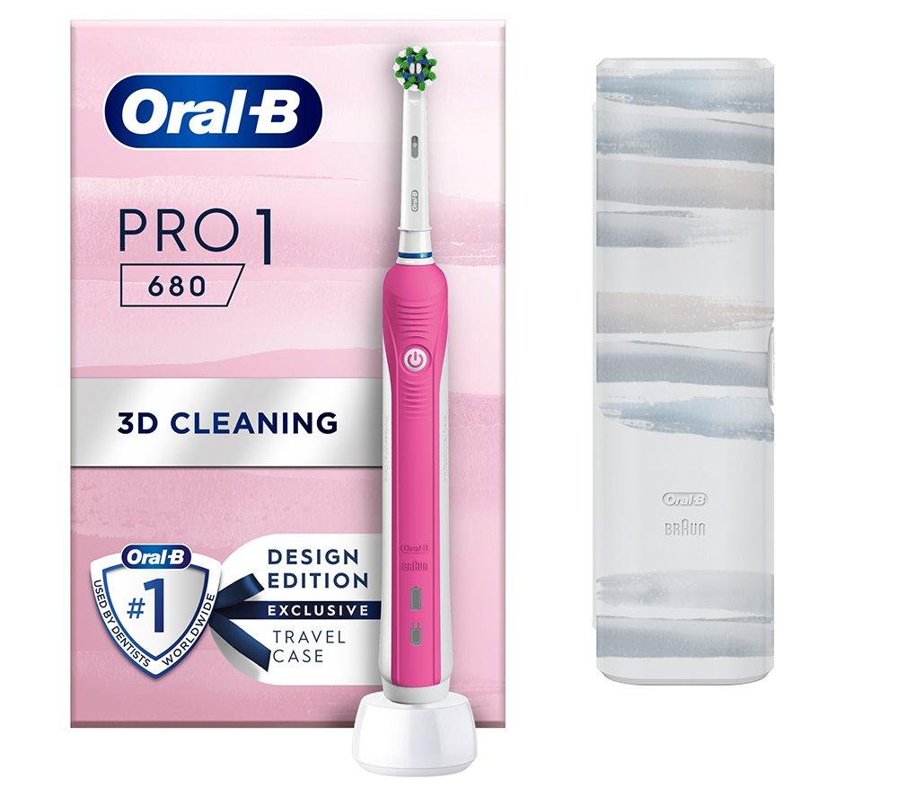 ORAL B CrossAction Pro 1 680 Electric Toothbrush - Pink