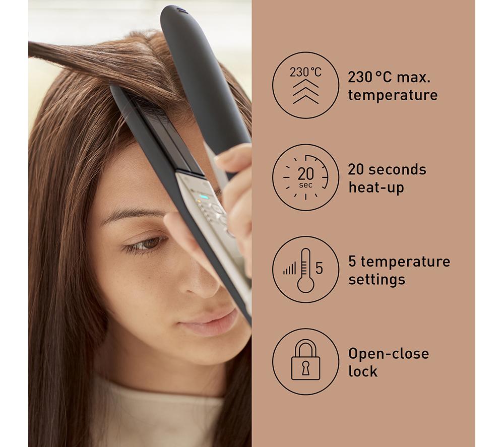 PANASONIC Nanoe EH-HS0E Hair Straightener - Black & Champagne Gold image number 8 of 8