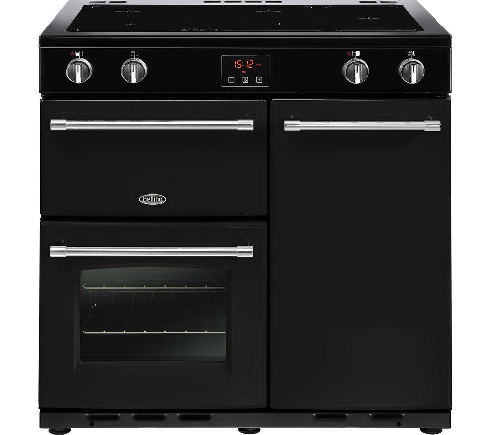 BELLING Farmhouse 90Ei Electric Range Cooker – Black & Chrome, Black