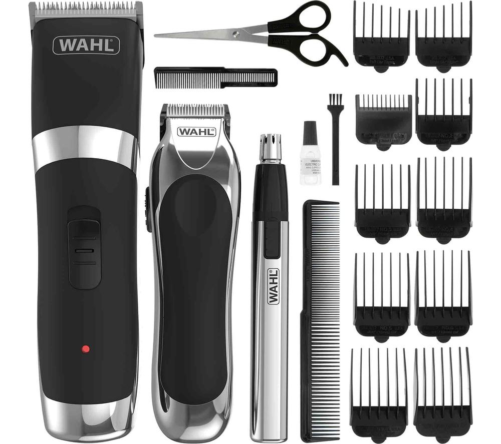 WAHL 9655-1617 Hair Clipper & Trimmer Kit - Black & Silver, Silver/Grey,Black