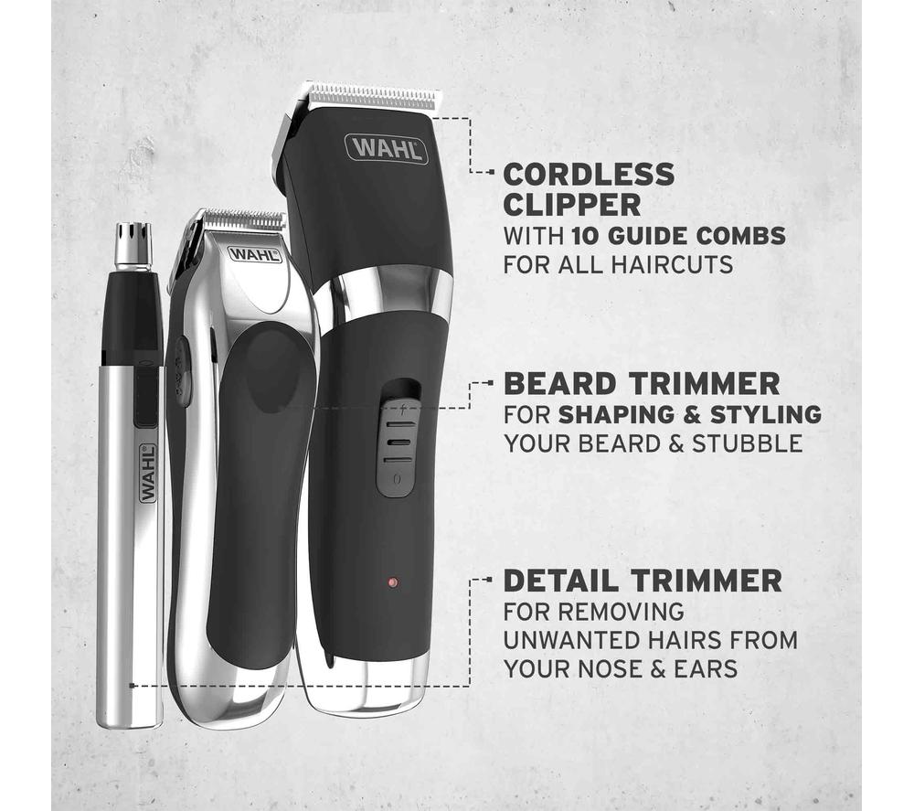 Buy WAHL 9655 1617 Hair Clipper Trimmer Kit Black Silver