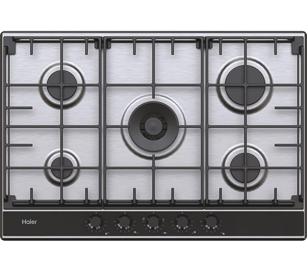 HAIER HAHG74S2X 75 cm Gas Hob - Stainless Steel, Stainless Steel