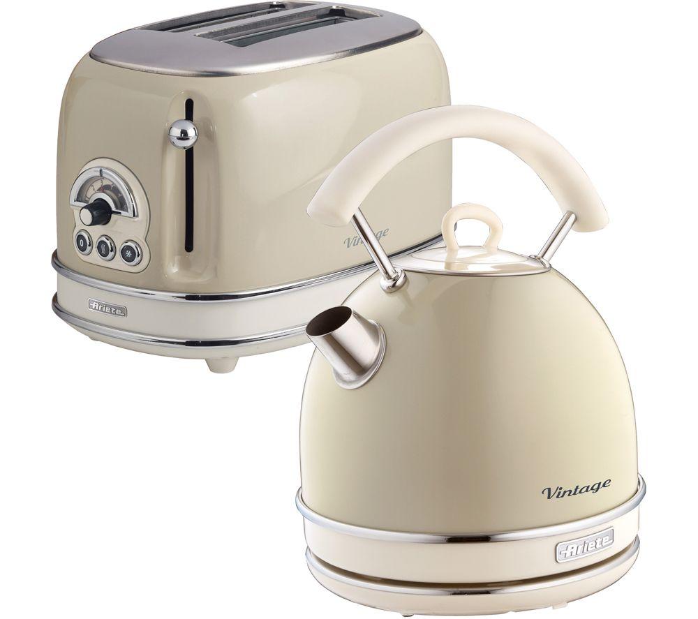 ARIETE Vintage ARPK10 2-Slice Toaster & Traditional Kettle Bundle - Beige