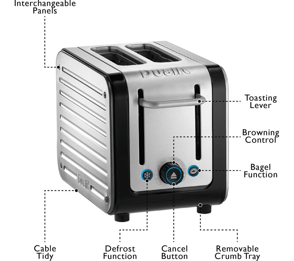 DUALIT Architect 26505 2-Slice Toaster - Black & Stainless Steel image number 7 of 8