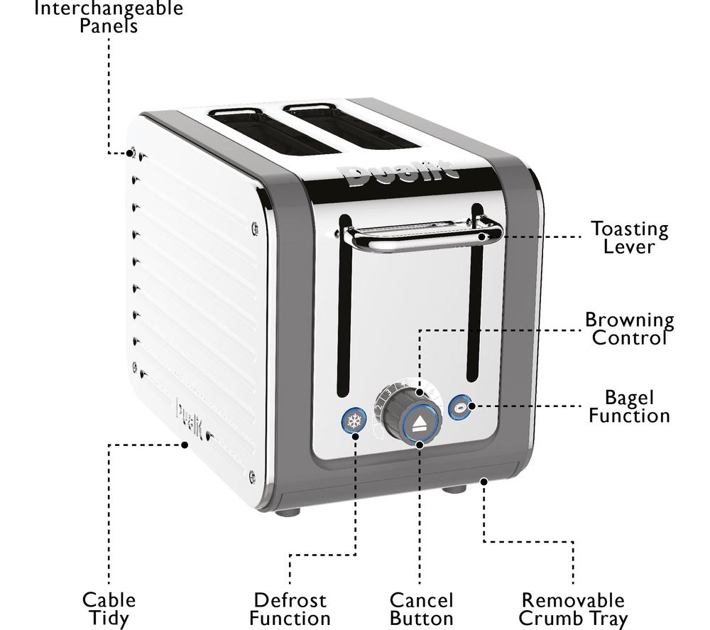 DUALIT Architect 26526 2-Slice Toaster - Grey & Stainless Steel image number 7 of 8