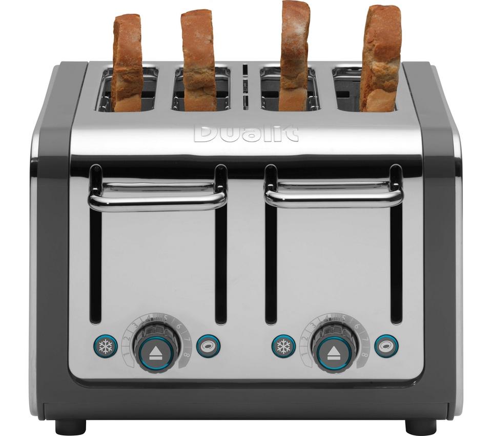 DUALIT Architect 46526 4-Slice Toaster - Grey & Brushed Stainless Steel
