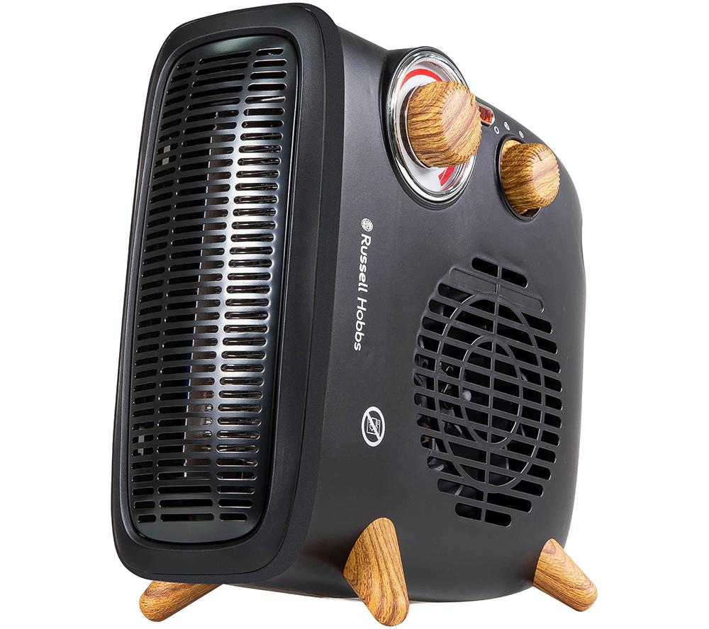 RUSSELL HOBBS Retro RHRETHFH1001WDB Hot & Cool Fan Heater - Black & Brown, Brown,Black