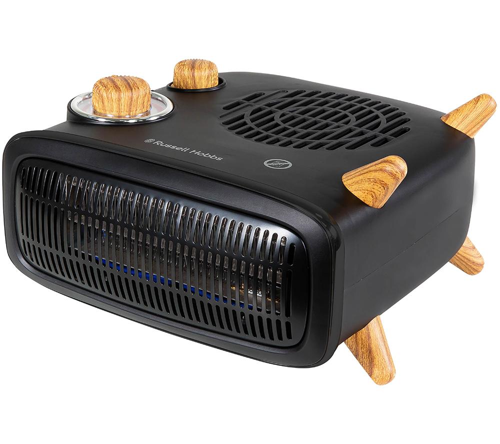Buy RUSSELL HOBBS Retro RHRETHFH1001WDB Hot u0026 Cool Fan Heater - Black u0026  Brown | Currys