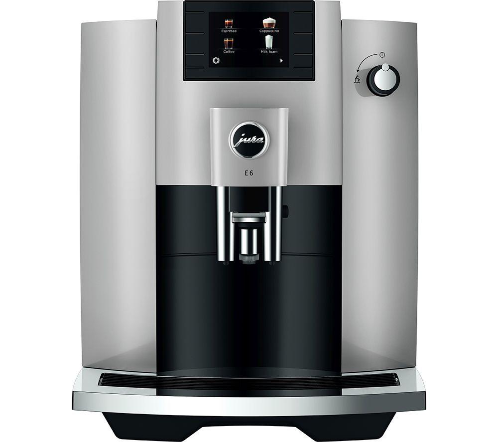 JURA E6 Bean to Cup Coffee Machine - Platinum, Silver/Grey