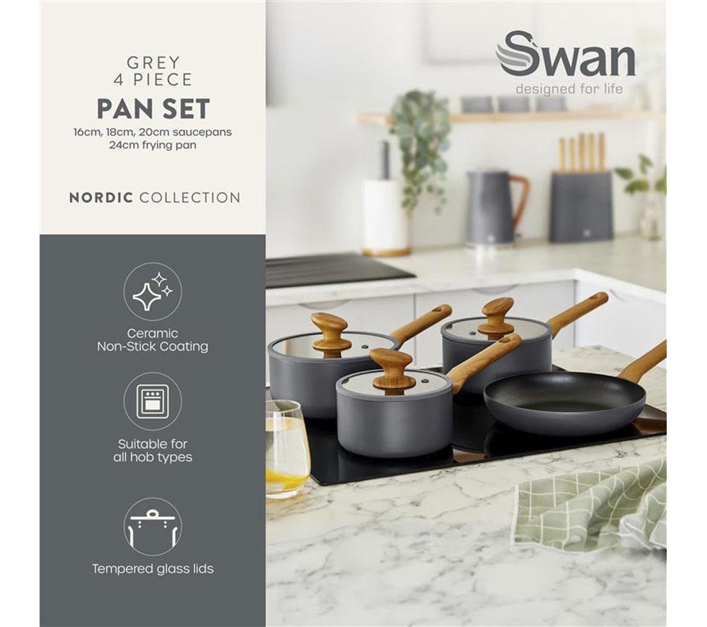 SWAN Nordic 4-piece Non-stick Pan Set - Grey image number 3 of 8