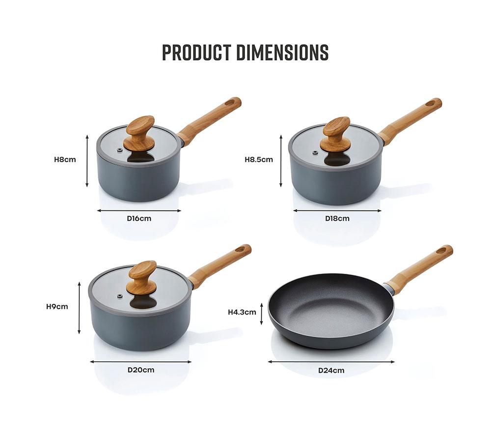 SWAN Nordic 4-piece Non-stick Pan Set - Grey image number 8 of 8