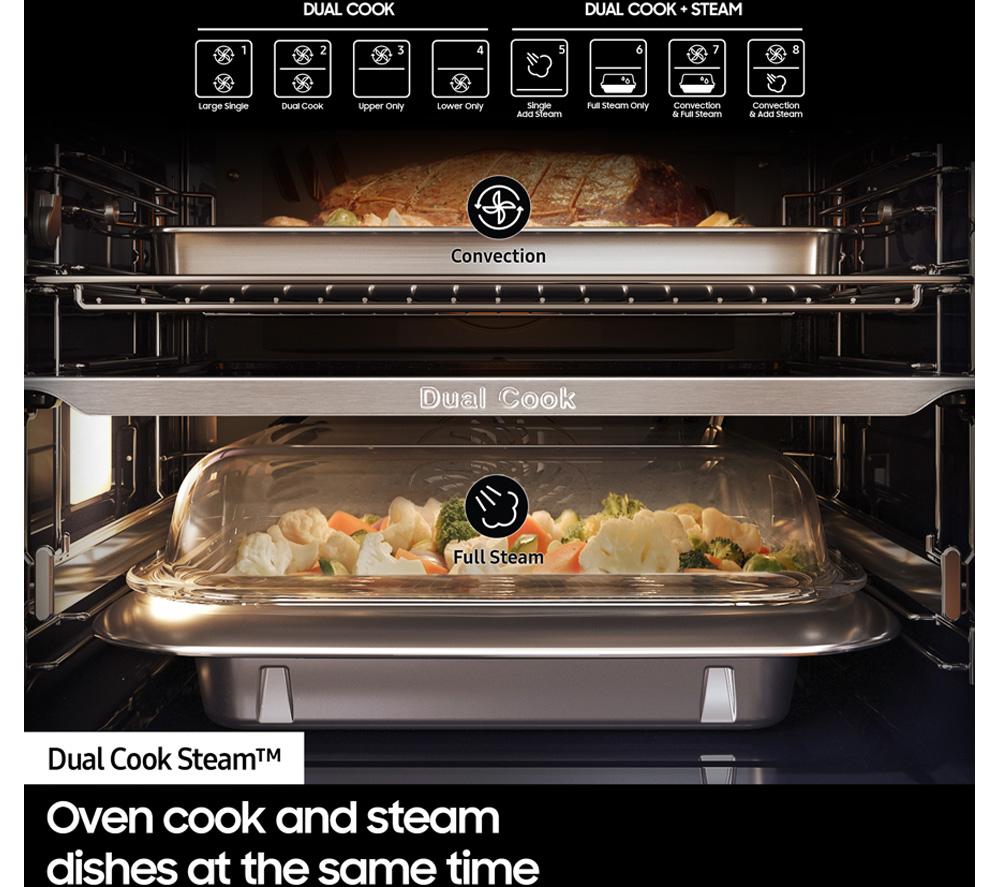 SAMSUNG Series 6 Bespoke Dual Cook NV7B6685AAN Electric Steam Smart Oven - Clean Navy image number 6 of 12