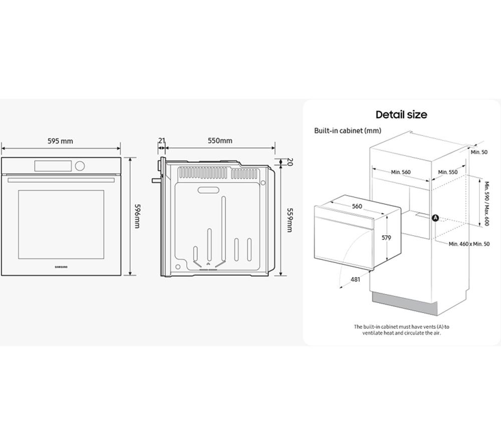 SAMSUNG Series 6 Bespoke Dual Cook NV7B6685AAN Electric Steam Smart Oven - Clean Navy image number 12 of 12