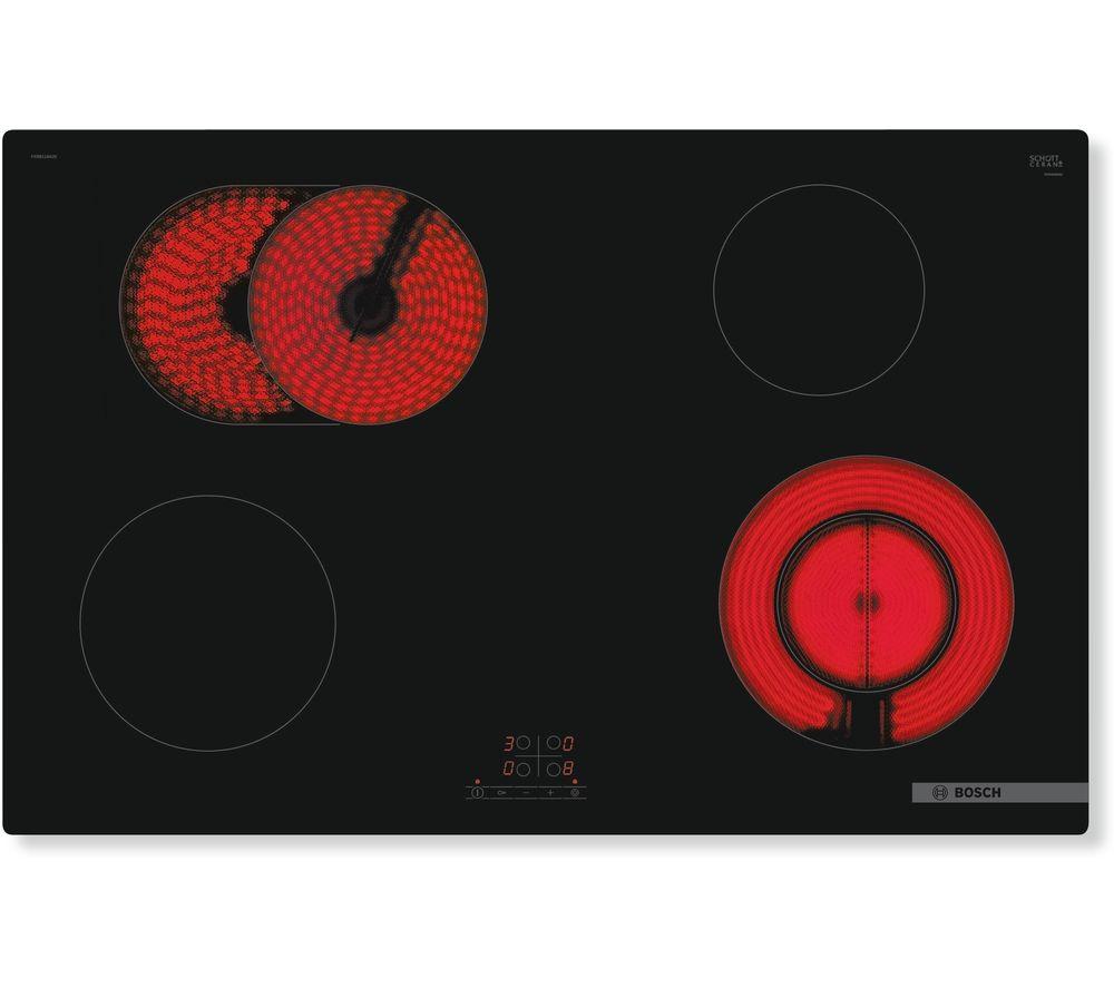 BOSCH Serie 4 PKN811BA2E 80 cm Electric Ceramic Hob – Black, Black