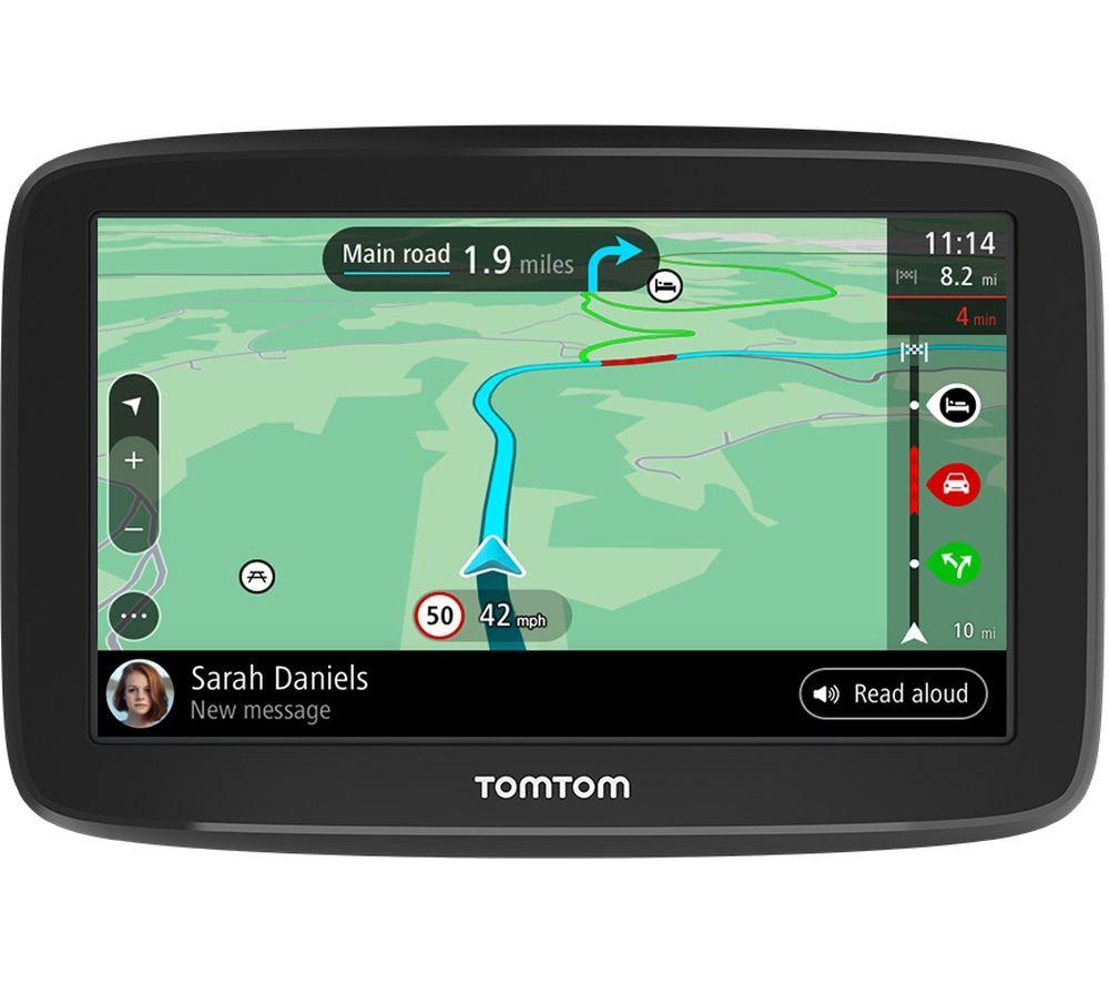 TomTom Car Sat Nav GO Classic, 6 Inch, with, EU Maps, Updates via WiFi, Integrated Reversible Mount with Sat Nav Protective Classic Carry Case for TomTom 6 inch Sat Navs