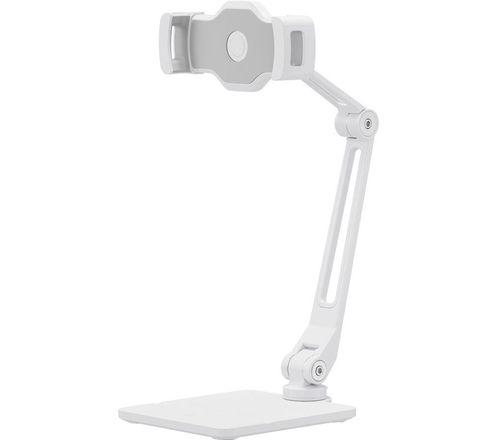 Twelve South HoverBar Duo (2nd Gen) for iPad/iPad Pro/Tablets | Adjustable Arm with New Quick-Release Weighted Base and Surface Clamp Attachments for Mounting iPad (White)
