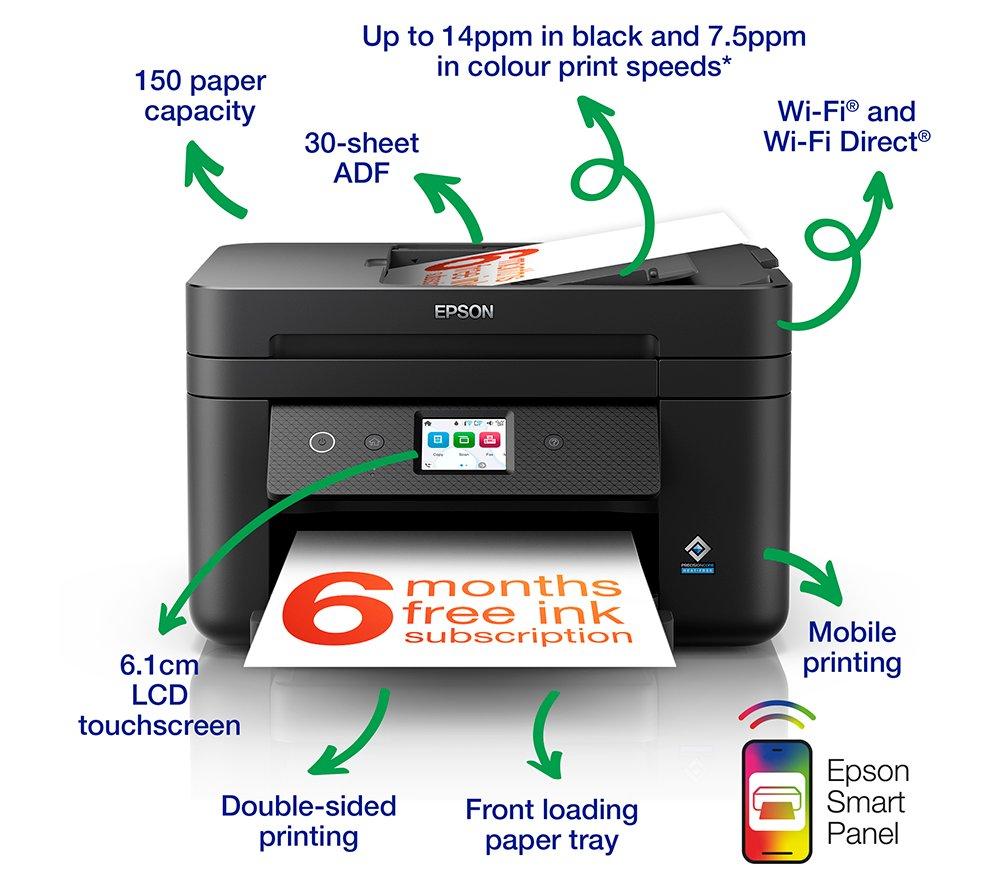 EPSON WorkForce WF-2960DWF All-in-One Wireless Inkjet Printer & Fax with 6 Months ReadyPrint Subscription image number 2 of 12