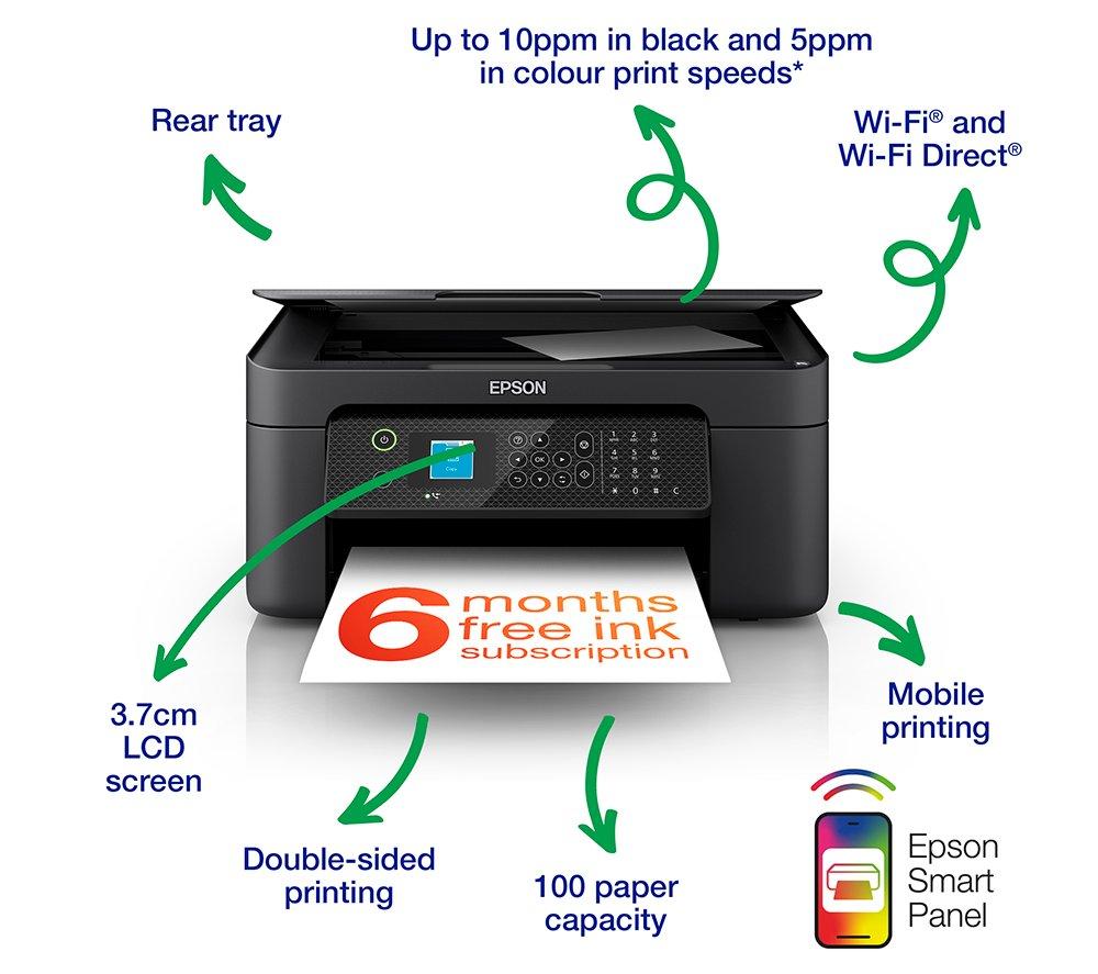 EPSON WorkForce WF-2910DWF All-in-One Wireless Inkjet Printer & Fax with 6 Months ReadyPrint Subscription image number 2 of 12