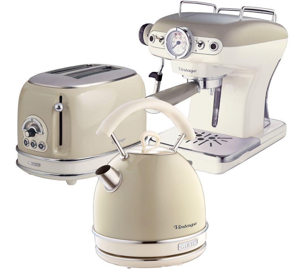 ARIETE Vintage ARPK16 Toaster, Kettle & Coffee Machine Bundle - Beige