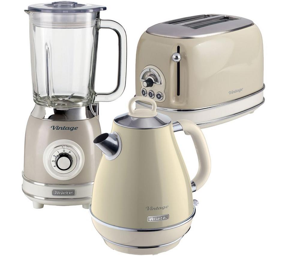 ARIETE Vintage ARPK22 2-Slice Toaster, Jug Kettle & Blender Bundle - Beige