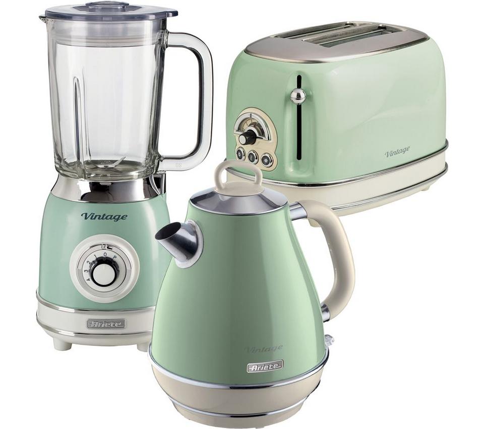 ARIETE Vintage ARPK23 2-Slice Toaster, Jug Kettle & Blender Bundle - Green