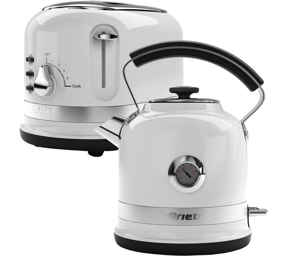 ARIETE Moderna ARPK32 2-Slice Toaster & Traditional Kettle Bundle - White