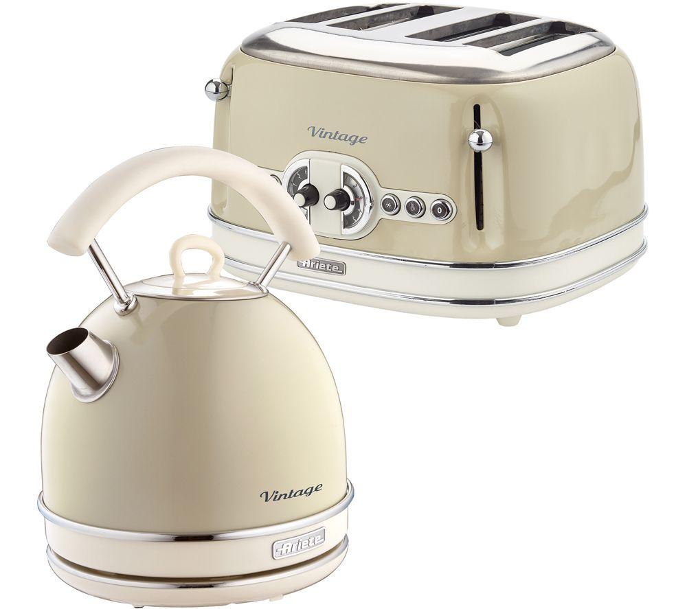 ARIETE Vintage ARPK39 4-Slice Toaster & Traditional Kettle Bundle - Beige