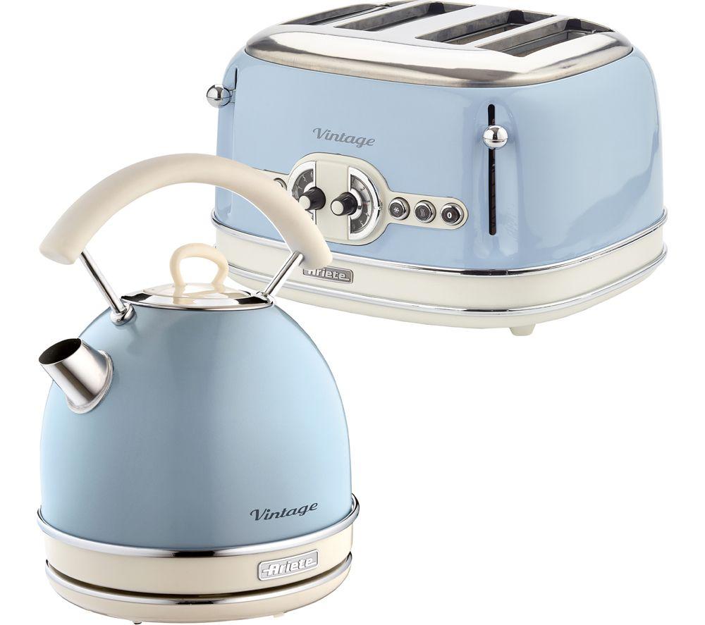 ARIETE Vintage ARPK39 4-Slice Toaster & Traditional Kettle Bundle - Blue