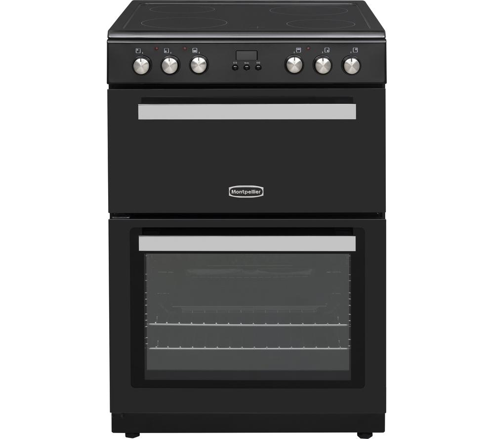 MONTPELLIER MMRC60FK 60 cm Electric Ceramic Cooker – Black & Silver, Black